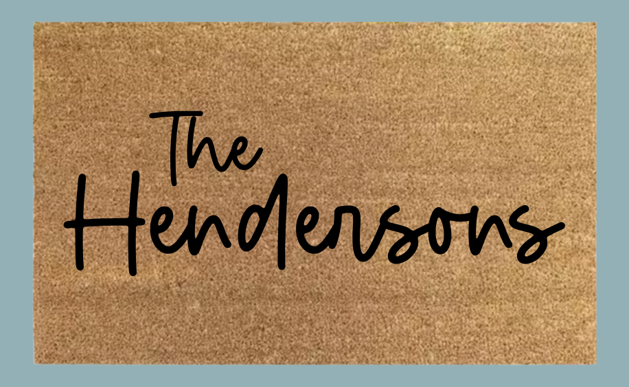 Custom last name welcome mat lettering style option