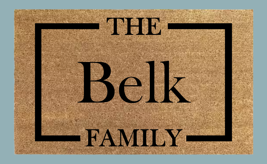 Custom family name doormat lettering style option